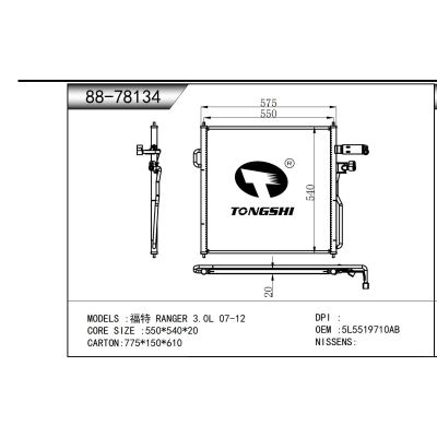 For  福特 RANGER 3.0L 07-12  Condenser