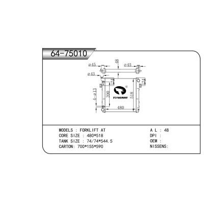 For  FORKLIFT AT Radiator