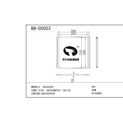 For   20X20X20(inch/英寸)    Condenser