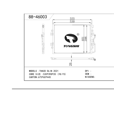 For THACO OLIN 2021 Condenser