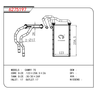 For CAMRY 70