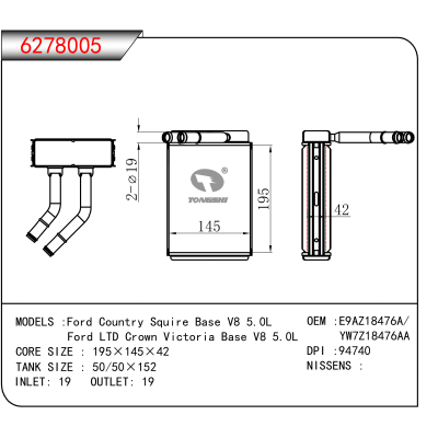 For Ford Country Squire Base V8 5.0L/Ford LTD Crown Victoria Base V8 5.0L OEM:E9AZ18476A,YW7Z18476AA