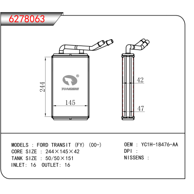 For  FORD TRANSIT (FY) (00-) OEM:YC1H-18476-AA