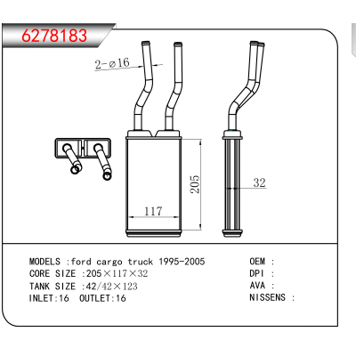 For ford cargo truck 1995-2005