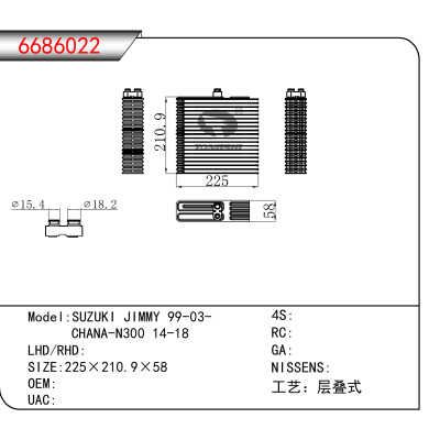 For SUZUKI JIMMY 99-03-//CHANA-N300 14-18